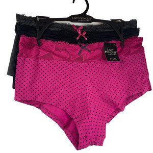 Lady Princess Womens 6 Pack Underwear Mesh Trim Size 2X NWT Pink/Gray/Black
